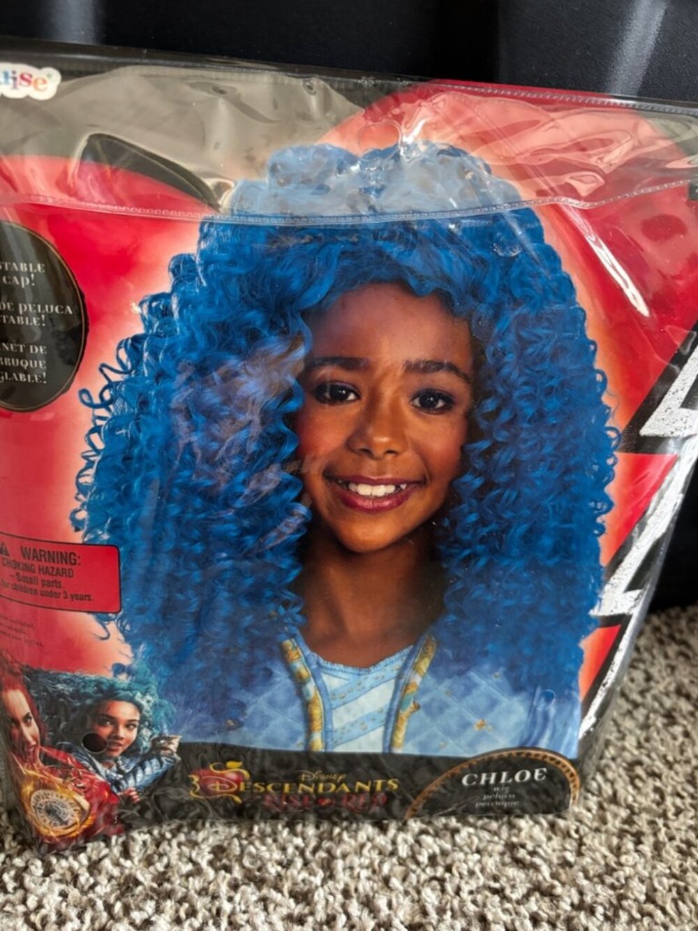 Descendants Chloe & WIG Halloween Costume 7/8 Blue Deluxe Disney Kids Girls - Picture 11 of 13